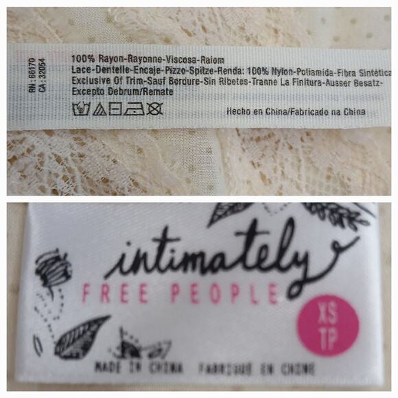 Intimately Free People SZ XS Lace Trapeze Slip Dress Tea Combo - Picture 6 of 6